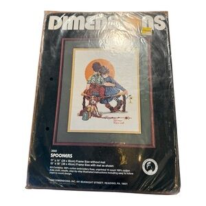 VTG Dimensions counted cross stitch kit #3502 "Spooners" NOS  Norman Rockwell